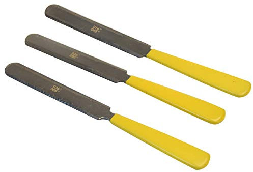 TECKEEN Lot de 3 limes à sillet double face Jaune, 18,2 cm