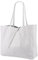 SH Leder ® Damen Echt Rindleder Shopper in Querformat mit Innentasche in vielen Farben Schultertasche Henkeltasche 30x37cm Maja G514 (Weiss)
