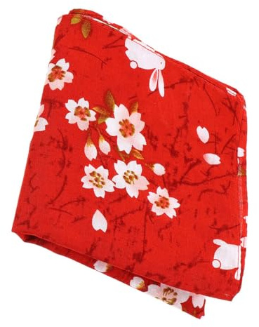Cabilock Taschentuch Rot aus Ungedrehtem Garn, Japanisches Furoshiki Tuch