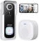 ieGeek Doorbell Camera Wireless No Subscription - Wireless Video Doorbell with Chime, Doorbell with Camera 1080P FHD, Voice Changer, 2-Way Audio, PIR Motion Detection, 2.4Ghz WiFi, Works with Alexa