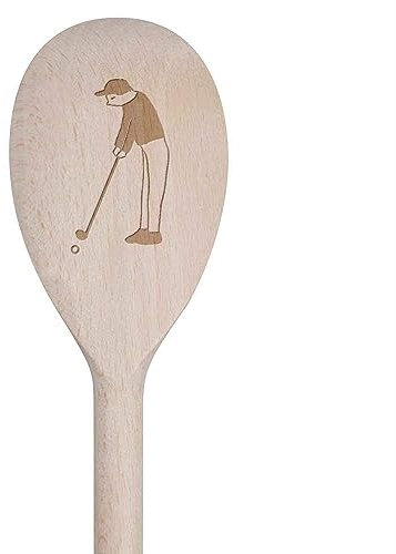 30cm 'Man Enjoying Golf' Wooden Cooking Spoon (SO00019682)
