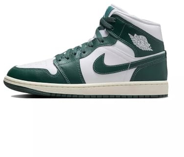 Nike Women's Air Jordan 1 Mid Sneaker, White/Sail/Oxidized Green, 10.5