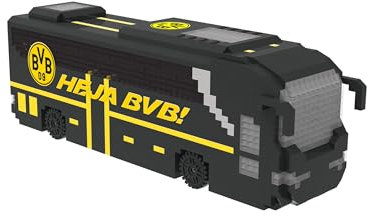 FOCO Offizielles Lizenzprodukt Borussia Dortmund BRXLZ-Steine 3D-Fußball-Reisebus Bau-Set