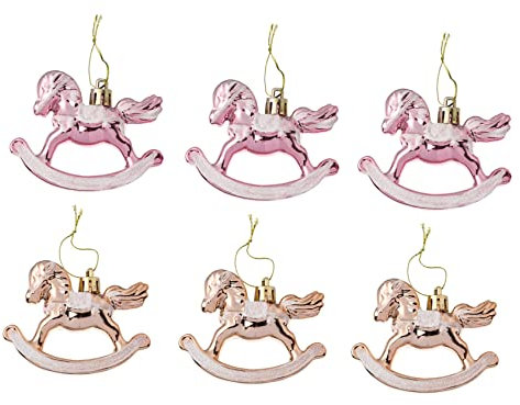 VOSAREA 6stücke Cartoon Weihnachtsbaum Schicke Kleine Holzpferdchen Deko Für Weihnachten Für Festliche Dekoration Und