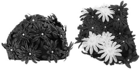 JUMPLAWN 2piezas Gorro De Natación Femenino con Diseño Floral Alta Elasticidad y Protección para Cabello para Piscina y Verano