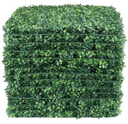 Warmiehomy 24pcs Artificial Plant Wall Panels, 40 x 60cm Green Grass Hedges Panels Indoor/Outdoor Living Plant Privacy Wall Fence Screening for Home Wedding Garden Office Cafe Shop Salon Decoration