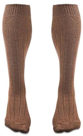 BELGLY Mens Kilt Socks Traditional Scottish Highland Wear Wool Kilt Hose Casual Wedding Sports Leg Warmers (Dark Brown, Large)