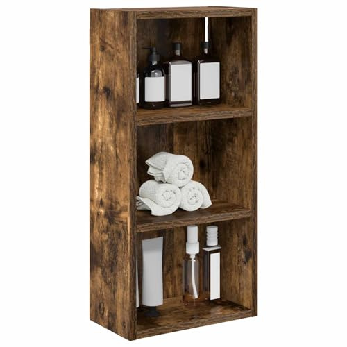 vidaXL Badezimmer-Wandschrank Geräucherte Eiche 30 x 16 x 62,5 cm, Moderner Badschrank, rechteckiges Regal, funktionale Aufbewahrung, platzsparende Lösung, stilvolles Design
