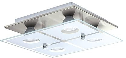 EGLO LED Deckenleuchte 3-Step Dimming Dimmbar Gu10 LED Eckig 75341 Nickel Lampe