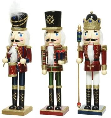 Nussknacker Holz Figur 38cm x 1 Stück sortiert Trommel Geschenk Nostalgie Soldat Husar Prinz rot