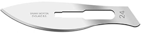 Swann-Morton 22409 Lame Bisturi con S, N. 24, Sterili, Confezione da 100