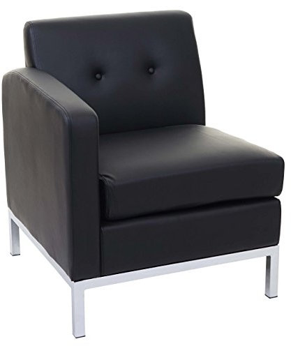 Mendler Sessel HWC-C19, Modular-Sofa Seitenteil Links mit Armlehne, erweiterbar Kunstleder - schwarz