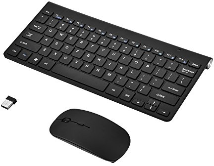 VBESTLIFE Tastatur und Maus Sets, 2,4 GHz Wireless Mouse, wasserdichte Tastatur und Maus für Desktop/Laptop(schwarz)