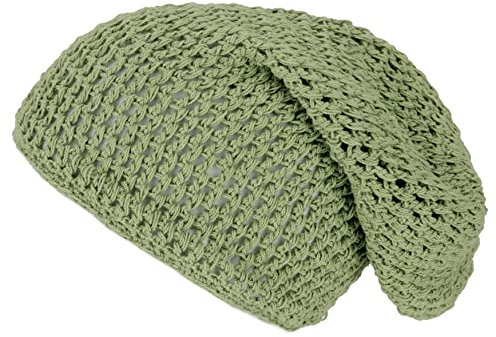 GURU SHOP Beanie, Baumwoll-Häkelmütze - Grün, Herren/Damen, Baumwolle