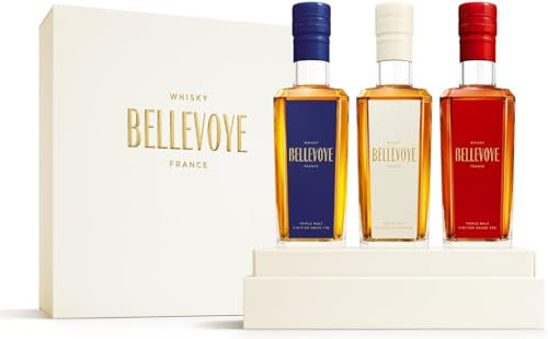 BELLEVOYE - Whisky Triple Malt - Coffret Degustation - Découverte - 3 x 20 cl de Whisky Français