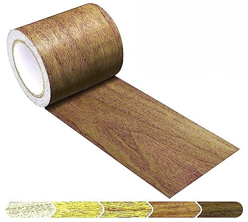DUDUA 5.7cmx4.57m Holzmaserung Boden Reparatur Klebeband Holzoptik, Klebeband Realistische Holzmaserung Möbelklebeband für Möbel Tür Boden Tisch und Stuhl (Hellbraun)