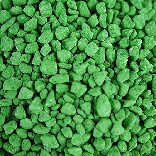 GardenersDream Coloured Aquatic Gravel - Premium Natural Bottom Fish Tank Stones (5kg, Green)