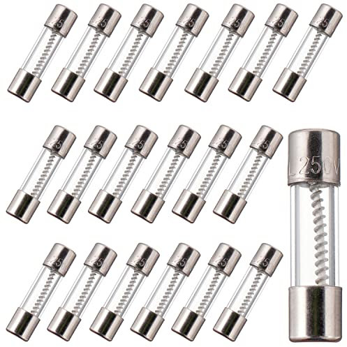BOJACK T10AL250V 5x20 mm 10A 250V Langsamer Schlag Glas sicherungen 10 Ampere 250 Volt 0,2 x 0,78 Zoll Glasrohr Verzögerungs sicherungen (Packung mit 20 Stück)
