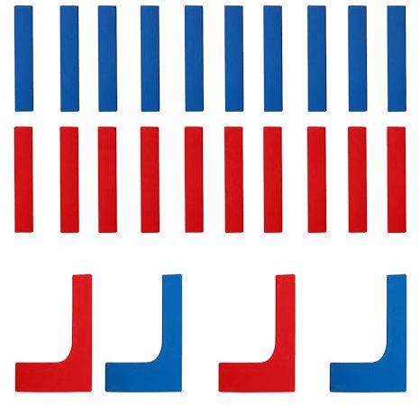 Sport-Thieme Linien und Ecken Markierungsset | Bodenmarkierungen für Fußball, Handball, Leichtathletik, Volleyball | Strapazierfähig und rutschfest | Stolperfreies Überlaufen