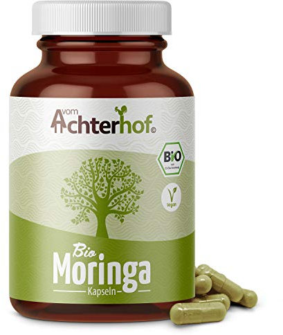 Bio Moringa Kapseln (150 Stück) hochdosiert mit je 500mg reinem Moringa-Pulver vom-Achterhof