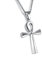 dsanbo Edelstahl Halskette Anhänger Ägypten Ankh Kreuz mit 62cm Kette für Männer Frauen Schmuck, Silber Schwarz Gold