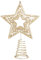 Amosfun Weihnachtsbaumspitze mit Glitzerstern, Weihnachtsbaumspitze, Draht, Sternspitze, Ornamente, Heim, Festival, Dekoration (Gold)