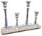 Portacandela a 4 bracci, in alluminio argentato Raw – Grande su vassoio – 40 x 10 x 28 cm