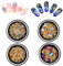 4 Boxes Nail Studs Gems Sparkle Rhinestones Metal Rivets Moon Star Shaped Artificial AB Color Pearls Hollow DIY 3D Nail Art Charms Decoration for DIY Crafts Gems Jewelry