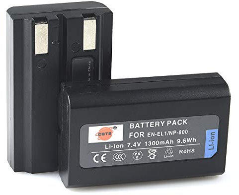 DSTE 2-Pack Ersatz Batterie Akku Kompatibel für Nikon EN-EL1 Cooipix 4300 4500 4800 5400 5700 775 8700 880 885 995 E880 Kamera