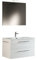 Mama Store ERA 100 - Mobile Bagno Sospeso 100 CM BIANCO LUCIDO LACCATO con Lavabo, Specchio e Lampada LED, L. 101 X P. 47 X H. 53 cm