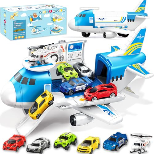 Airplane Toy Car Play Set Transport Cargo for 3+ Years Old Boys and Girls