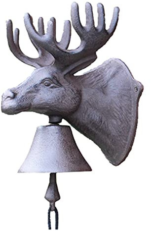 LJHU Schiffsglocke Antike Große Akzentglocke, Elch Ausgefallene und Verzierte Schwere Kreative Bastelglocke mit Zubehör, Traditionelle Atmosphäre für das Abendessen im Hinterhof