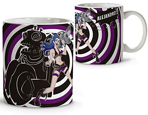 LolaPix Taza Personalizada League of Legends Friki Con Nombre - JINX LOL - Regalos Personalizados en Cerámica
