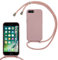 MBSLFY Silikon Handykette für iPhone 6/6s Plus/7/8 Plus Hülle mit Band,Silikon Necklace Handyhülle mit Abnehmbar Kordel zum Umhängen Stossfest Bumper Handy Schutzhülle für iPhone 8 Plus, Hell Pink