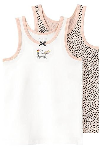 NAME IT Mädchen NMFTANK TOP Evening Sand Hearts NOOS Unterhemden, 92