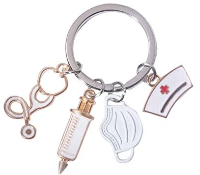 FAMIDIQGO Schlüsselanhänger für Krankenschwester mit Gravur Beste Freundin Herz Beste Freundin Geschenke Geschenke für Freund Freundinnen Geschenkideen(Weiß)
