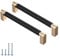 CILEYTION 10 Pack Black and Gold Cupboard Handles, 128mm Hole Spacing Kitchen and Wardrobe Handles