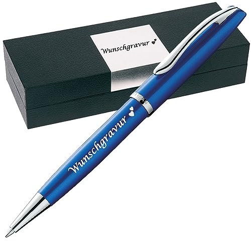 Juwelier Schönschmied PeIikan Kugelschreiber mit Gravur als Geschenk | Emoji Gravur | Kugelschreiber Jazz Noble Elegance Saphire Blau - Wunschgravur mit Symbolen