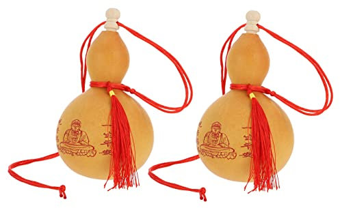 NOLITOY 2pcs Natural Gourd Ornaments Traditional Chinese Craft Home Decoration for Auspicious Longevity and Meaningful