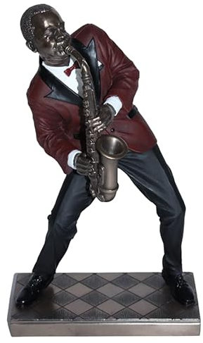 Deko Figur Jazz Figur Saxophonist H 26 cm Jazz Band Dekofigur Musiker mit Altsaxophon Parastone
