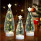 DRERIO 3 Stück Tisch Weihnachtsbaum mit Lichtern, Mini Weihnachtsbaum mit LED Lichterketten, Tannenbaum Künstlich Kleine Weihnachtsbaum Deko, Weihnachtsbaum für Tisch mit Beleuchtung, Deko (3 Größen)