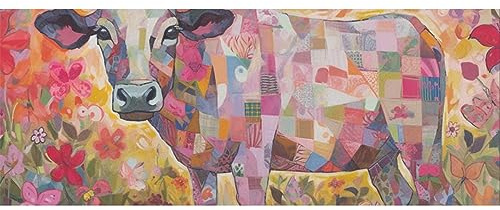 DNOVING 2 Rollen rosa und weiße Kuh Geburtstag Geschenkpapier - 147,3 x 58,4 cm Geschenkpapier für Jungen & Mädchen Geburtstag & Freunde GWP-222990894