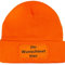 INDIGOS UG - Mütze Herren Winter orange Bedruckt mit Wunschtext oder Name - Strickmütze mit Patch - für Winter, Ski, Party, Apres-Ski - personalisiert selbst gestalten
