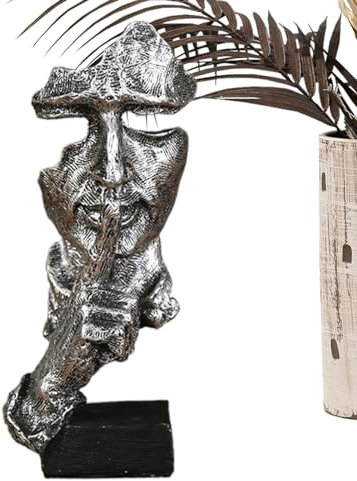 puzzlegame is Gold Figur, Thinker Statue,Denker-Skulptur, abstrakte Kunstharz-Statuen | Stille Männer, dekorative Objekte, Gesichtsfigur für Tischregal, Heimdekoration