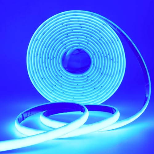 Wisada 24V COB Neon Streifen 15m, 320LEDs/m Superhell Flexibler Blau COB Neon LED Band, Außen Wasserdichte IP68 Selbstklebendes Band, rot/weiss 2-adrig LED Lichterketten für Terrasse, Weihnachten