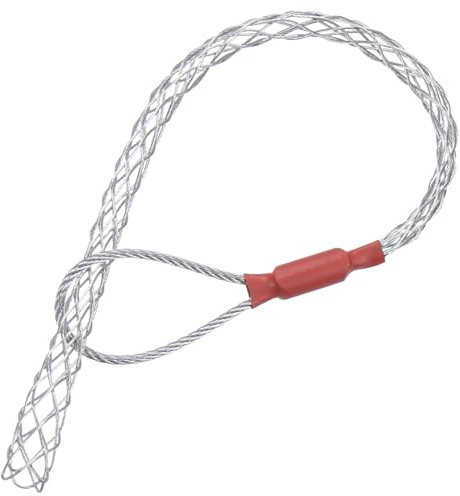 sourcing map Cable Pulling Grip for 7-12mm Cable 34cm Wire Mesh Puller Socks Grip Single Head Galvanizing Steel Wire Grips Net Cover Smooth,1 Pcs(Silver)