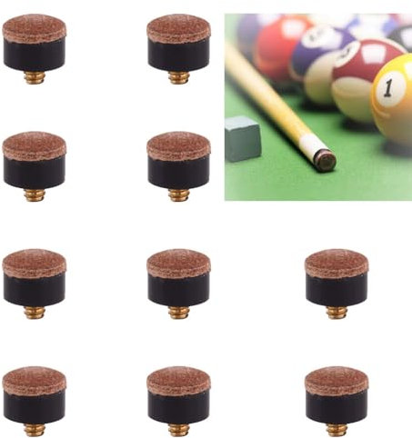 Fc'Noqgn Sports 10 Stück einschraubbare Billard-Queue-Spitzen 12 mm mit M8-Kunststoffgewinde