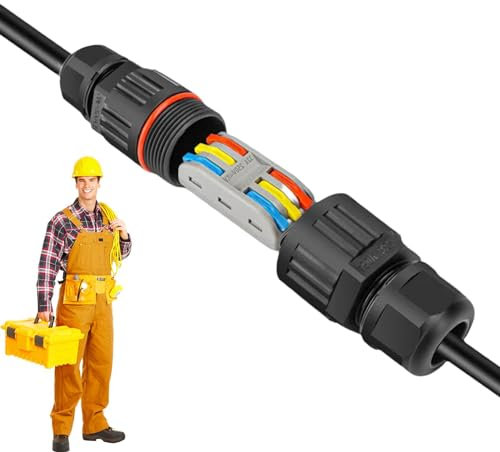Mwqpgyh Waterproof Electrical Cable Wire Connector - Outdoor Cable Connector, Outdoor Electrical Junction Box, IP68 Junction Box Cable Connector Sleeve Coupler For 2 Or 3-Pin Cables, -40°C +95°C
