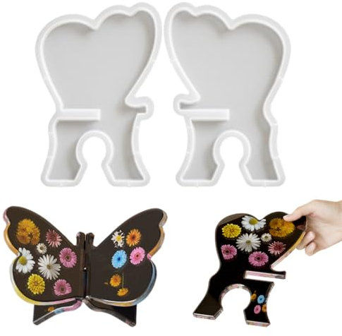 KyeeaDIY Support de Livre, Support de Livre pour la Lecture Moule en Silicone Resine Support Livre Ouvert de Cuisine Papillon Moule pour les Recettes Livres de texte Tablette Livres de Musique