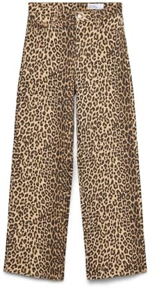 VERO MODA Jean à Coupe Large VMTESSA Taille Haute Wide Leg Fit Jeans Silver Mink 32 32 Silver Mink (US) 32 / L32